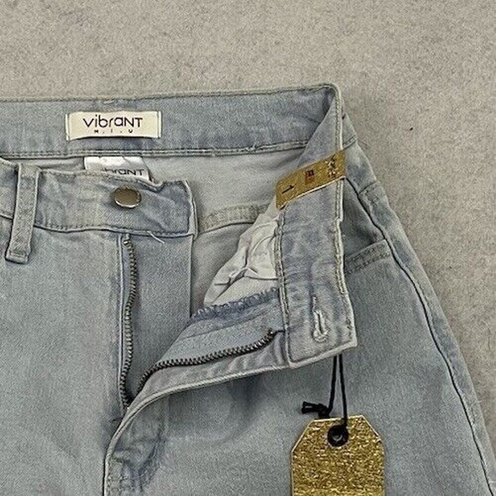 Vibrant Miu Jeans Womens W24 Light Wash Wide Leg High Rise Denim NWT - Picture 10 of 13